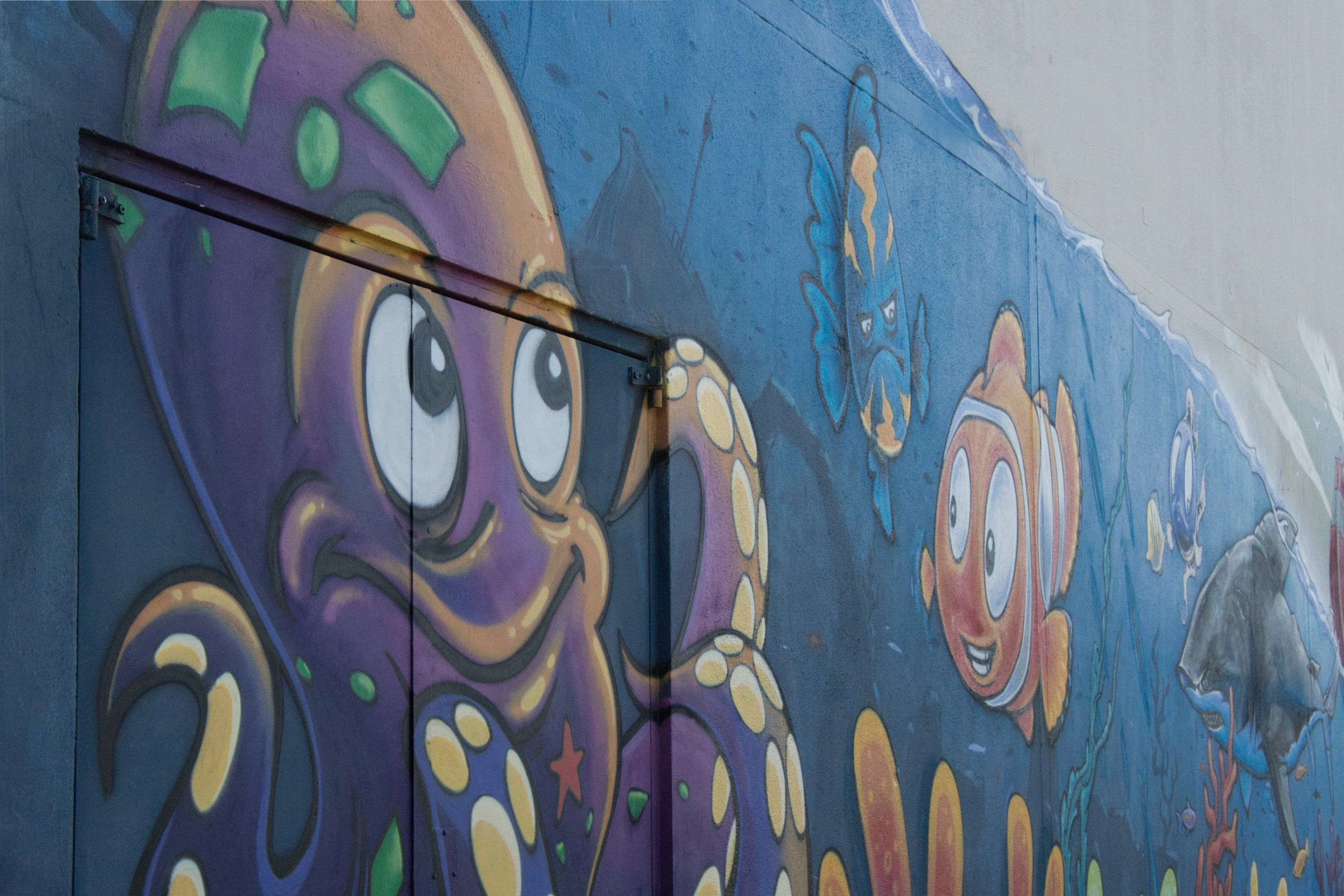 Réalisée en juillet 2022, cette fresque monumentale est le fruit d'une collaboration artistique entre les services techniques de la ville de Saujon , l'artiste Rémy Bluteau (3)