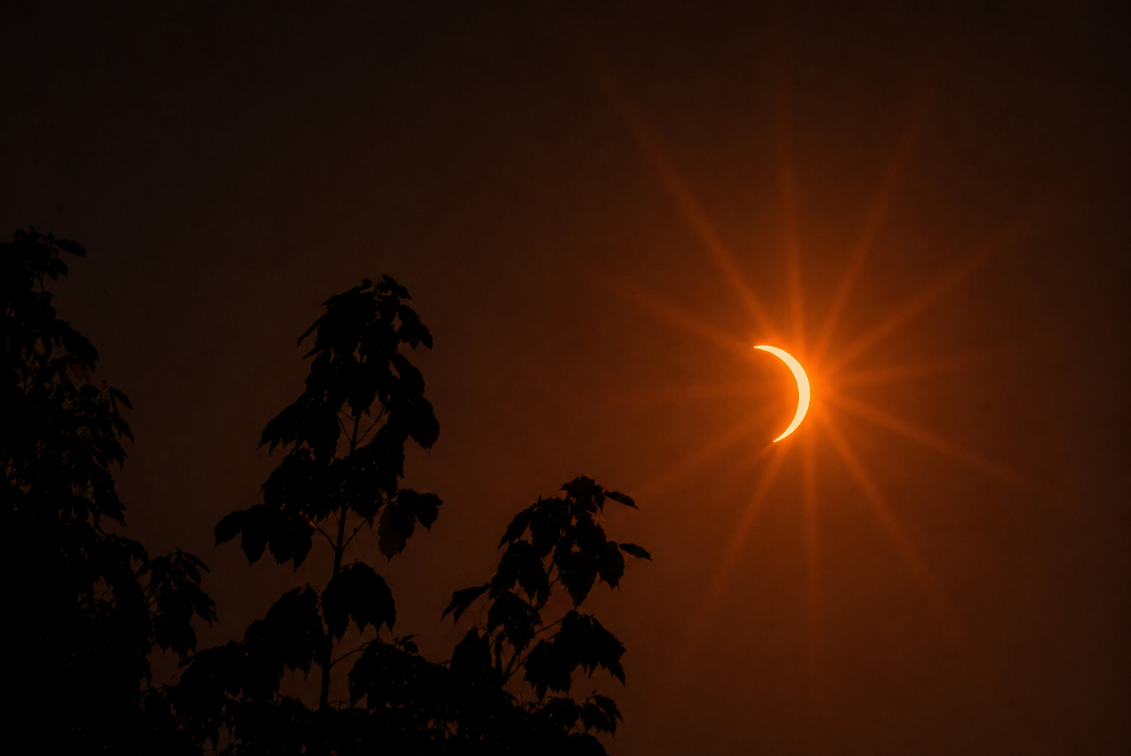 Éclipse solaire au crépuscule orange (3)
